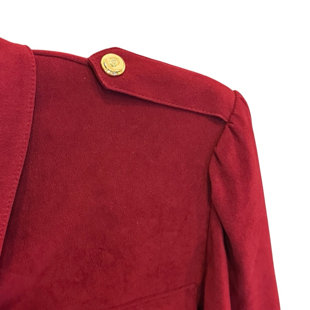 St. John Sport Crimson Vintage Military Inspired Blazer with Gold Accents sz S - Picture 7 of 13
